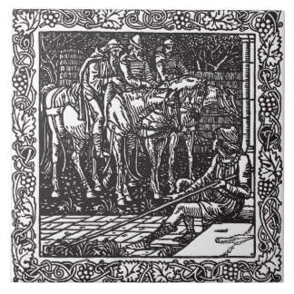 Elegant Grey Black Neoclassical Antique Repro Tile