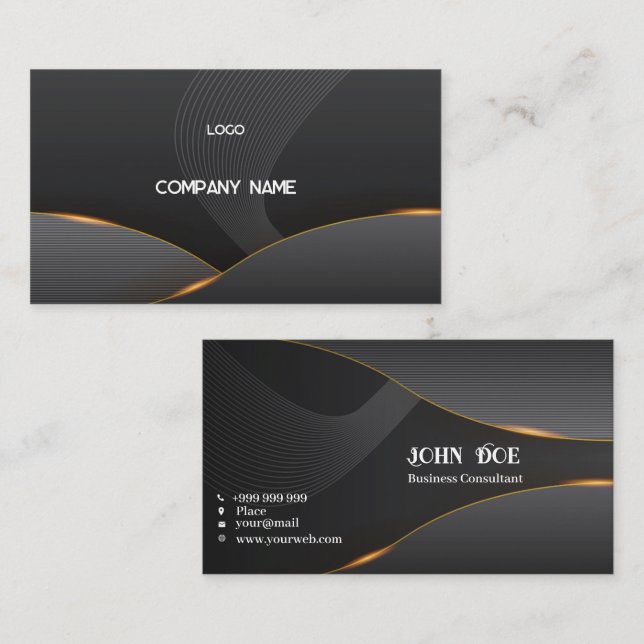 Elegant grey business card (Front/Back)