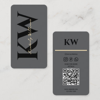 Elegant Grey Business Card – Custom Name & Contact
