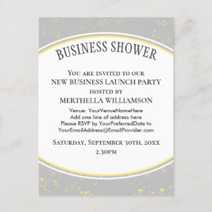 Elegant Grey Business Shower Invitation Postcard