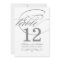 Elegant Grey Calligraphy Table Number Card