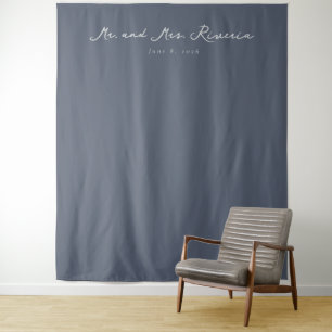 Elegant Grey Calligraphy Tapestry