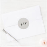 Elegant Grey Classic Wedding Classic Round Sticker<br><div class="desc">Elegant wedding stickers featuring a simple and minimal design with your monogram.  This classic style is perfect for a formal wedding.</div>