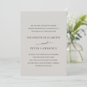 Elegant Grey Classic Wedding Invitation