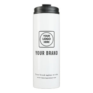 Elegant Grey Company Logo Business Promotional Thermal Tumbler