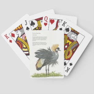 Elegant Grey Crowned Crane Playing Cards