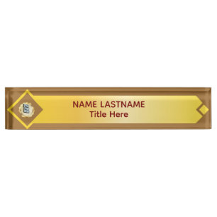 Elegant grey custom name nameplate