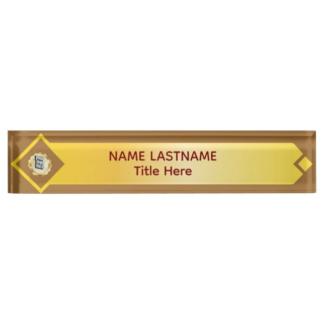 Elegant grey custom name nameplate (Front)