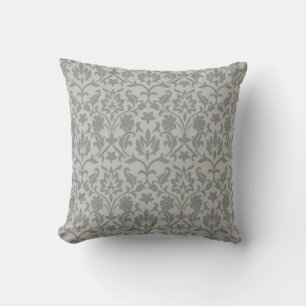 Elegant Grey damask-inspired patterned Throw Pillo Cushion