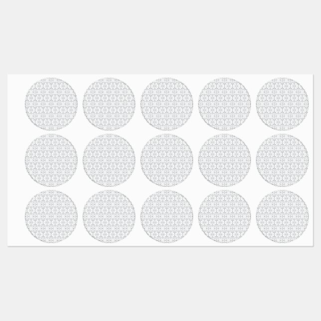 Elegant Grey Damask Wedding Favour Labels (Sheet)