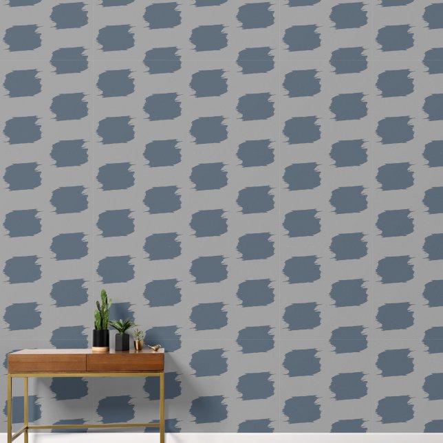 Elegant Grey & Dark Blue Coloured Abstract Fine Ar Wallpaper (Hallway)