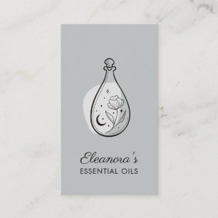 Elegant Grey Essential Oils Aromatherapy Business Card