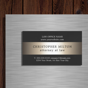Elegant Grey Faux Gold Stripe Attorney at law Magnetic Business Card