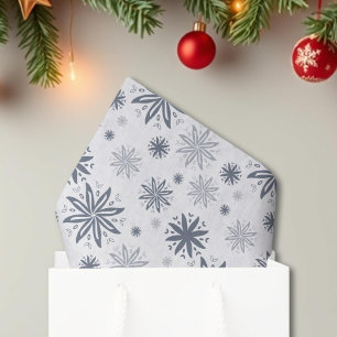 Elegant Grey Floral Patterned Gift Wrapping Tissue Paper