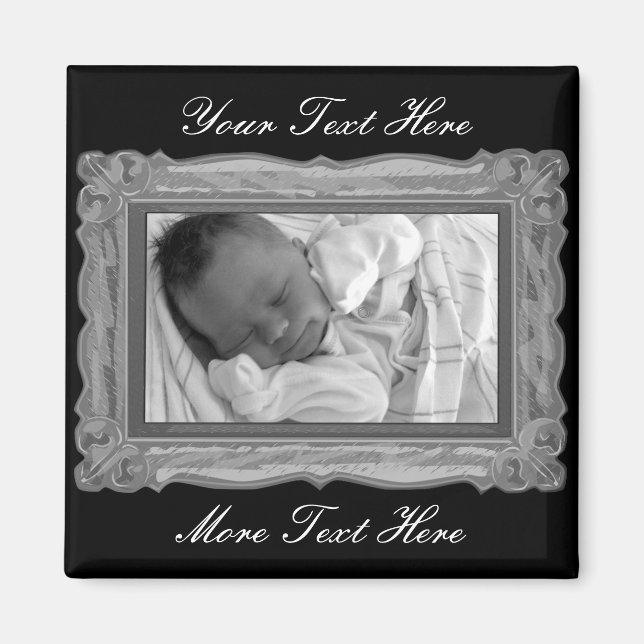 Elegant Grey Frame Magnet (Front)