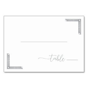 Elegant Grey Geometric Brackets Table Number