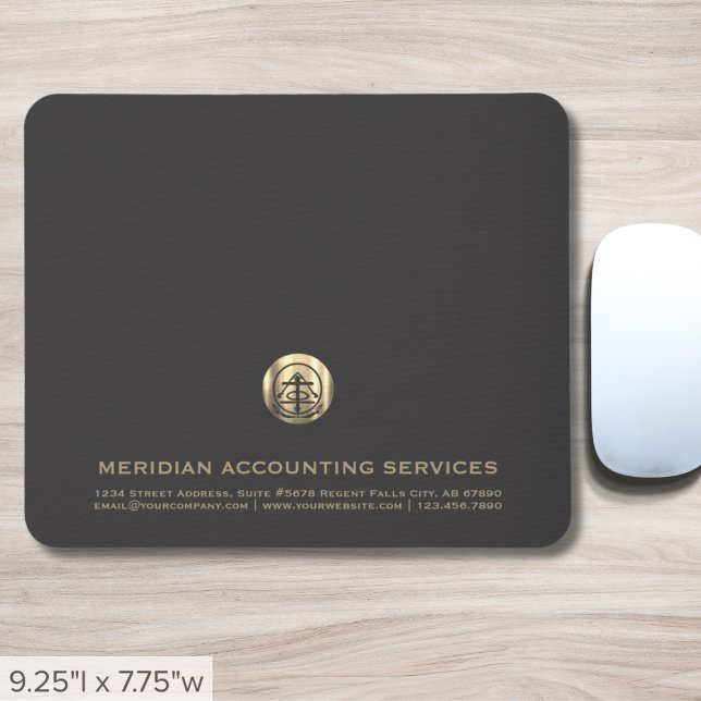 Elegant Grey Gold Accent Accountant Mouse Mat (Creator Uploaded)
