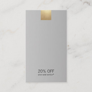 Elegant Grey Gradient Gold Discount Vertical Business Card