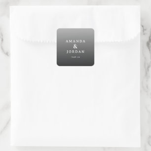 Elegant Grey Gratitude Square Sticker