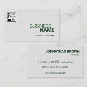 Elegant Grey Green Classic Simple with Brand Logo  Business Card