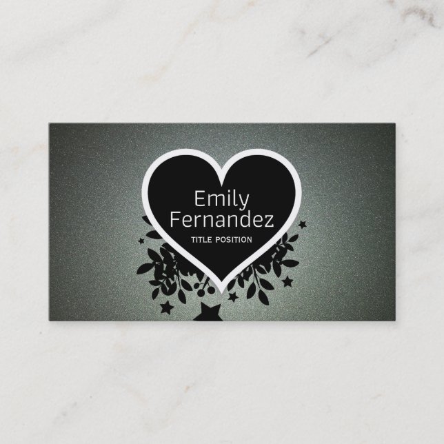 Elegant Grey Green Glitter Business Card (Front)