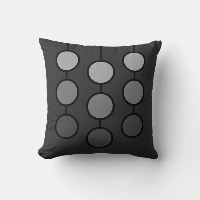 Elegant Grey Hanging Circles Cushion (Front)