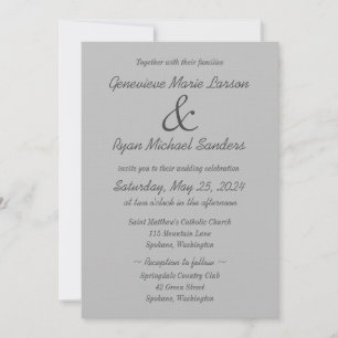 Elegant Grey Invitation