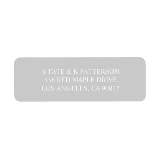 Elegant grey invitation return address labels
