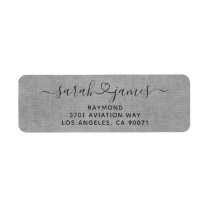 Elegant Grey Joined By Love Wedding Return Address