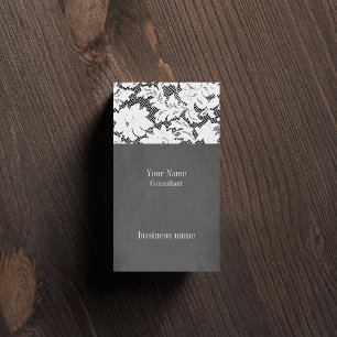 Elegant Grey Lace Consultant Business Card
