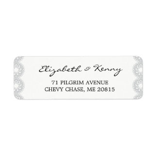 Elegant Grey Lace Return Address Label