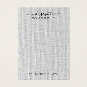 Elegant Grey Linen Jewellery Earring Display Card