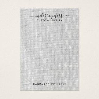 Elegant Grey Linen Jewellery Earring Display Card