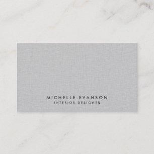 Elegant Grey Linen Minimalist Professional Business Card