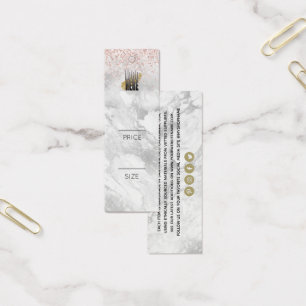 Elegant Grey Marble Your Logo Clothing Price Tag