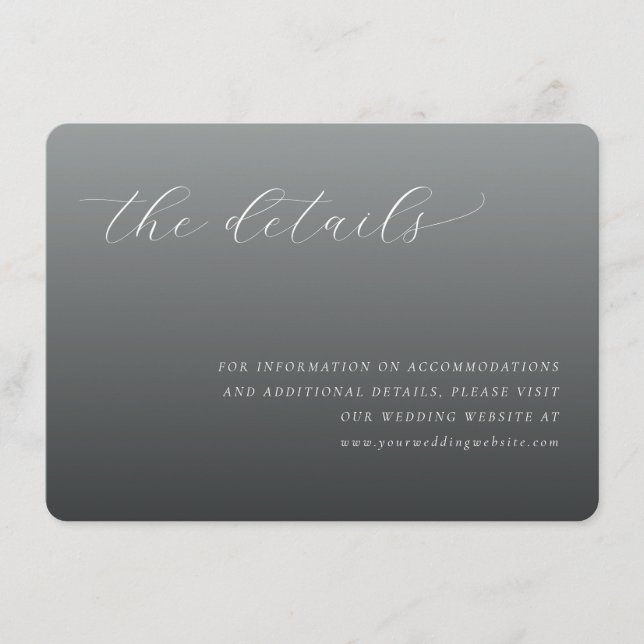 Elegant Grey Minimalist Calligraphy Enclosure Card (Front)