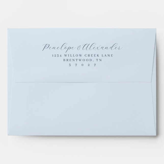 Elegant Grey Minimalist Calligraphy Envelope (Back (Top Flap))