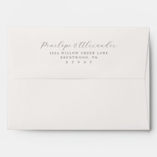 Elegant Grey Minimalist Calligraphy Envelope
