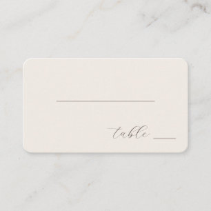 Elegant Grey Minimalist Calligraphy Place Card
