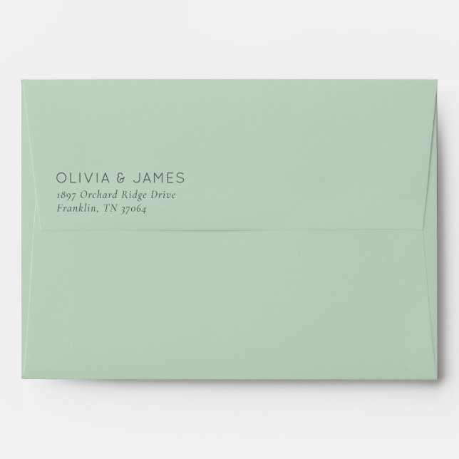Elegant Grey Minimalist Names Envelope (Back (Top Flap))