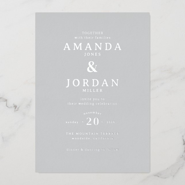 Elegant Grey Minimalist Wedding (Front)