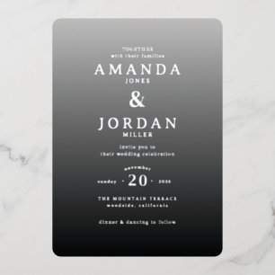 Elegant Grey Minimalist Wedding Invitation