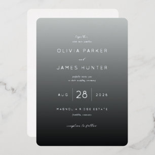 Elegant Grey Minimalist Wedding Invitation