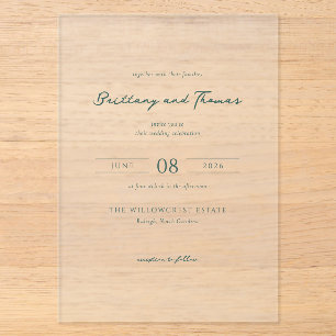Elegant Grey Minimalist Wedding Invitation