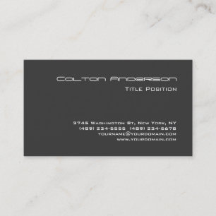 Elegant Grey Modern Impressive Trendy Business Card