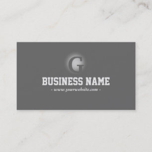 Elegant Grey Monogram Business Card