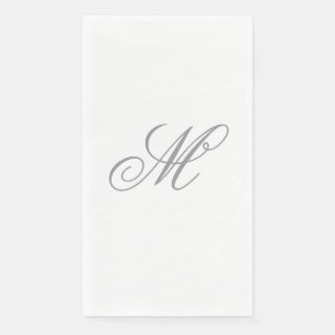Elegant Grey Monogram Initial Napkin