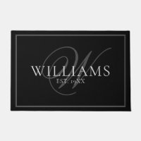 Elegant Grey Monogram Name Newlywed Wedding Gift