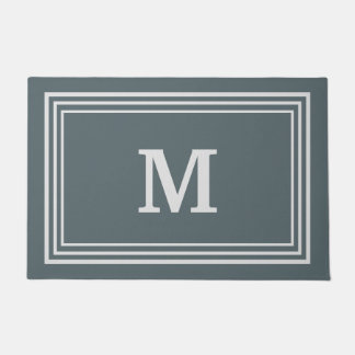Elegant Grey Monogrammed Doormat
