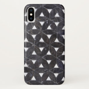 elegant Grey Mosaic flower of life Tile pattern iPhone X Case